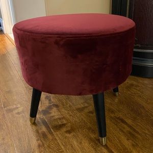Red Velvet Seated Mini Stools